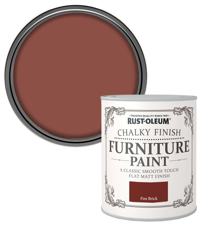 Rust-Oleum Chalk Chalky Furniture Paint Fire Brick 750ML
