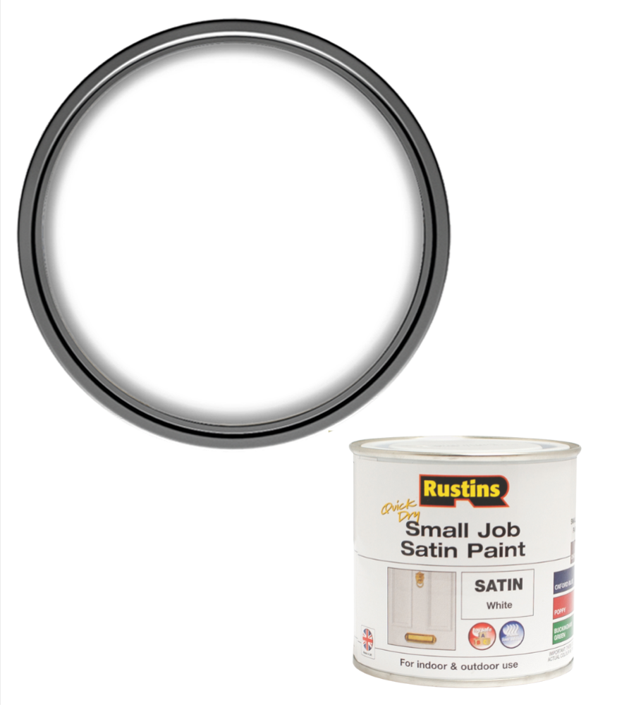 Rustins Quick Dry Small Job Paint - Satin - White - 250ml
