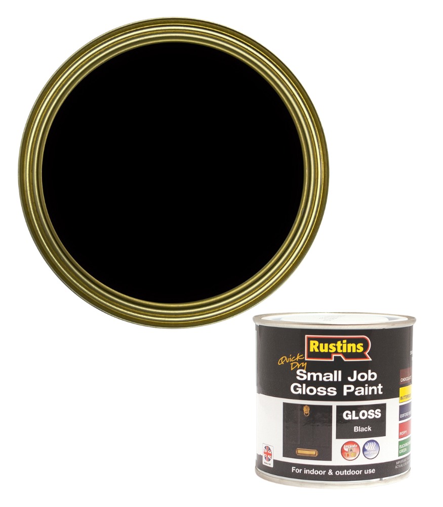 Rustins Quick Dry Small Job Paint - Gloss - Black - 250ml
