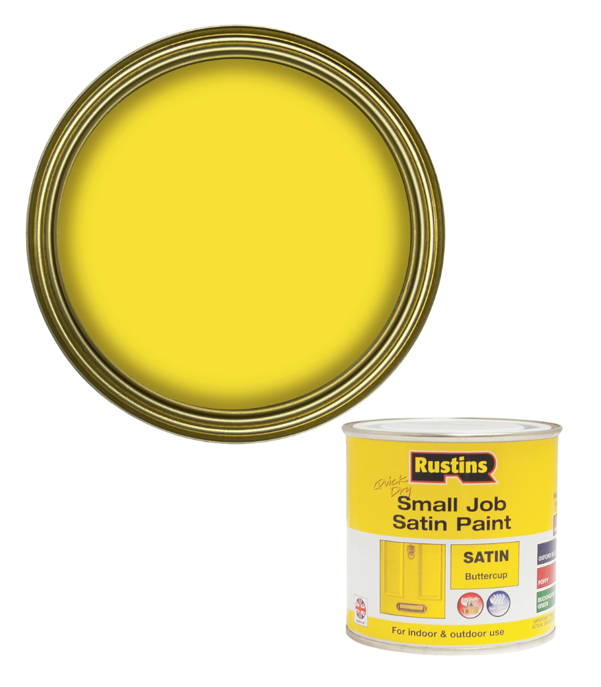 Rustins Quick Dry Small Job Paint - Satin - Buttercup - 250ml
