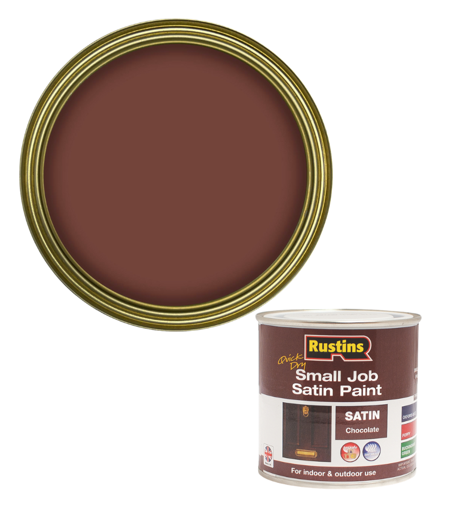 Rustins Quick Dry Small Job Paint - Satin - Chocolate - 250ml