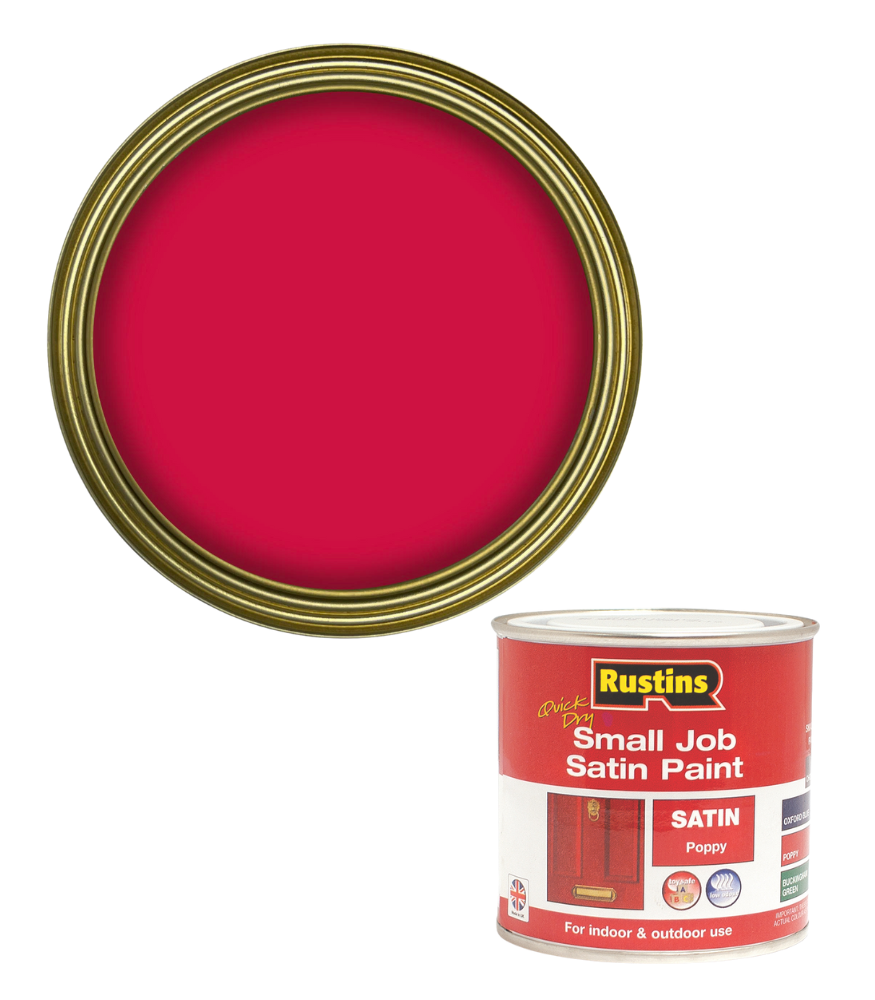 Rustins Quick Dry Small Job Paint - Satin - Poppy - 250ml