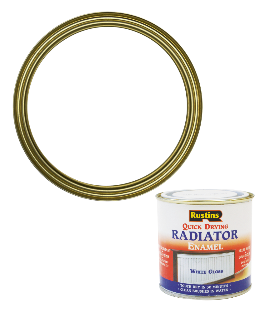 Rustins Quick Dry Radiator Enamel Paint - White - Gloss - 250ml