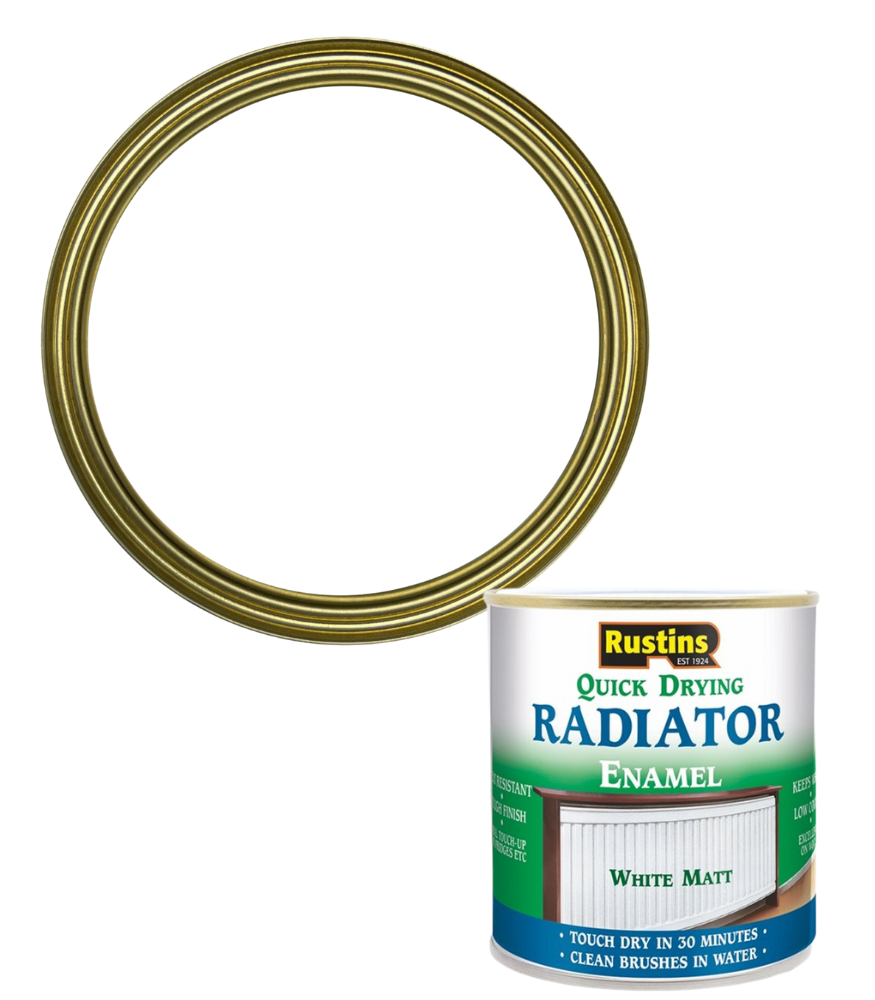 Rustins Quick Dry Radiator Enamel Paint - White - Matt - 500ml