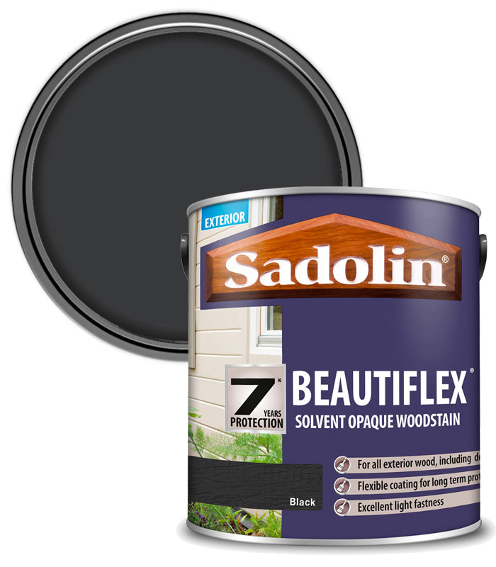 Sadolin Beautiflex Solvent Opaque Woodstain - Black - 2.5L