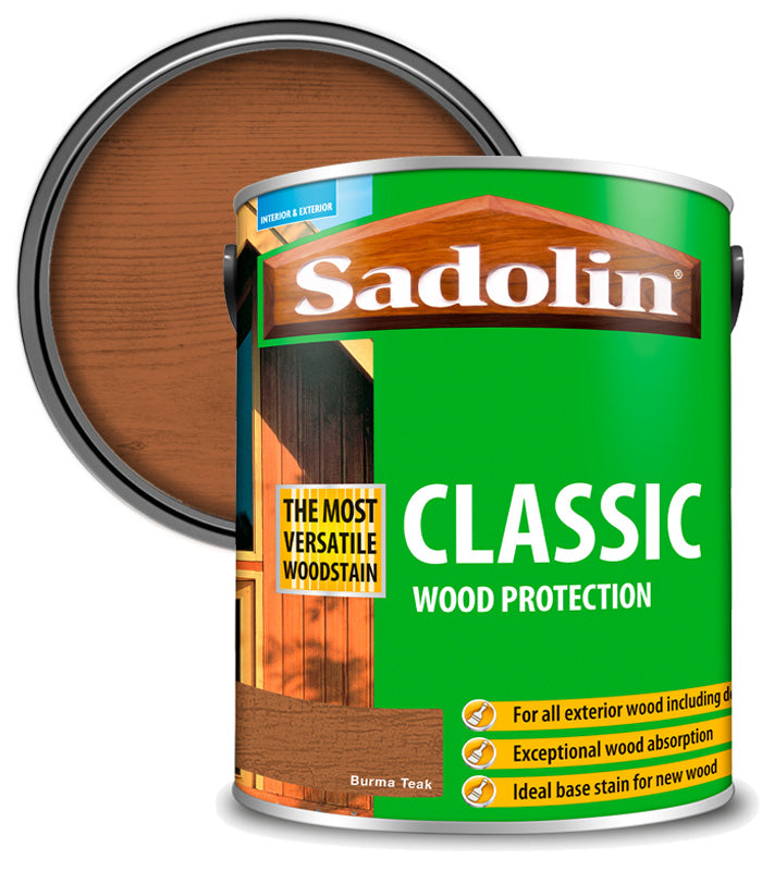 Sadolin Classic All Purpose Woodstain - Burma Teak - 5L
