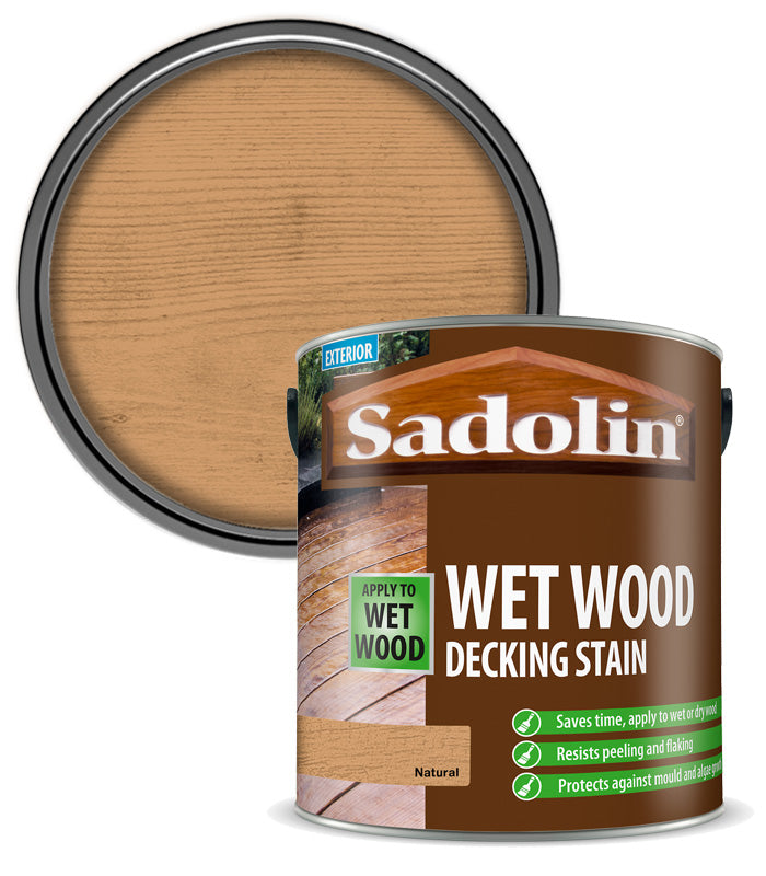 Sadolin Wet Wood Decking Stain - Natural - 2.5L