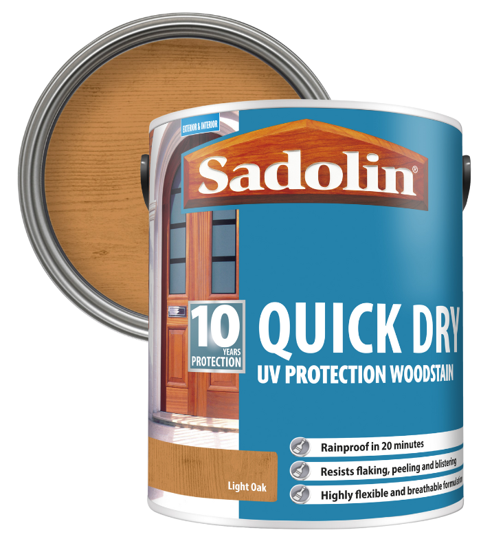 Sadolin Quick Dry UV Protection Woodstain - Light Oak - 5L
