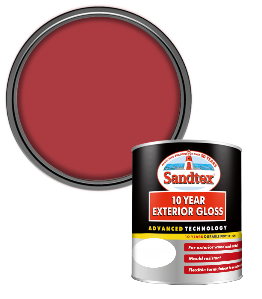 Sandtex 10 Year Exterior Gloss - Pillar Box Red - 750ml