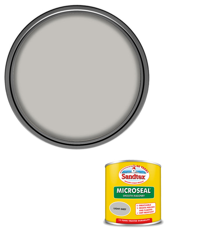 Sandtex 15 Year Microseal Smooth Masonry - Light Grey - 150ml