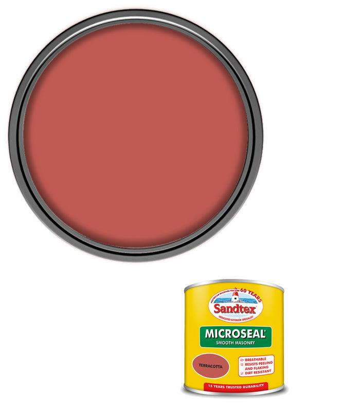 Sandtex 15 Year Microseal Smooth Masonry - Terracotta - 150ml