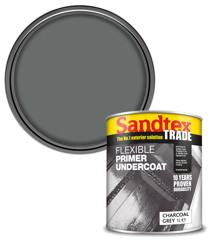 Sandtex Trade Flexible Primer Undercoat - Charcoal Grey - 1L