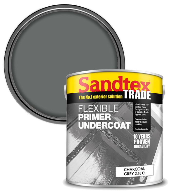 Sandtex Trade Flexible Primer Undercoat - Charcoal Grey - 2.5L