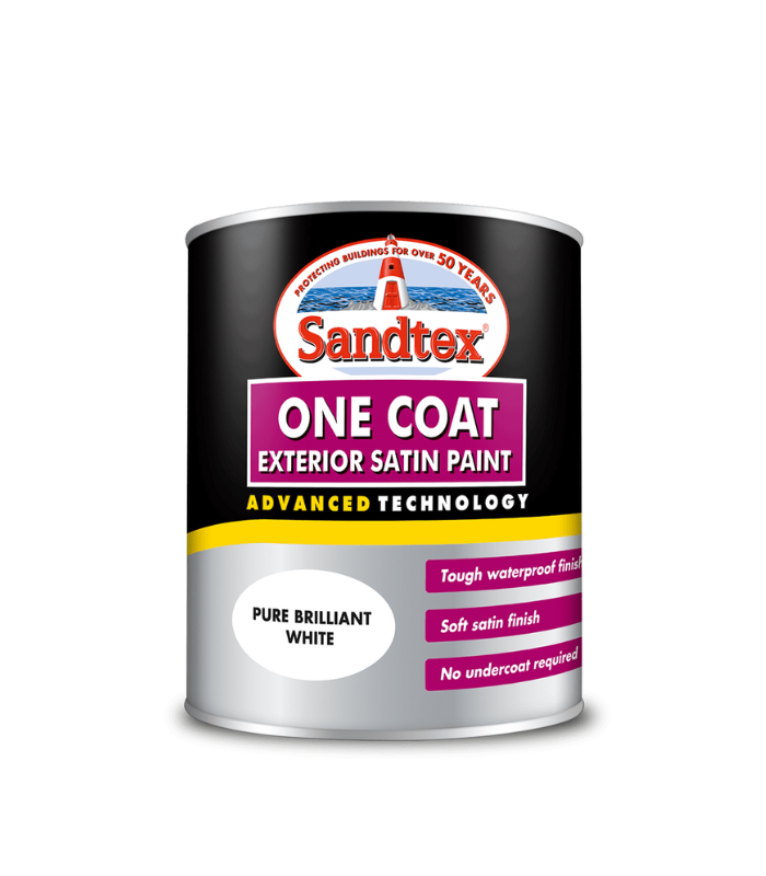 Sandtex One Coat Exterior Satin - Brilliant White