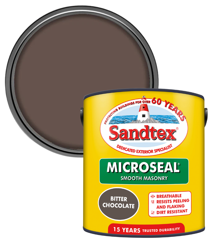 Sandtex 15 Year Microseal Smooth Masonry - Bitter Chocolate - 2.5L