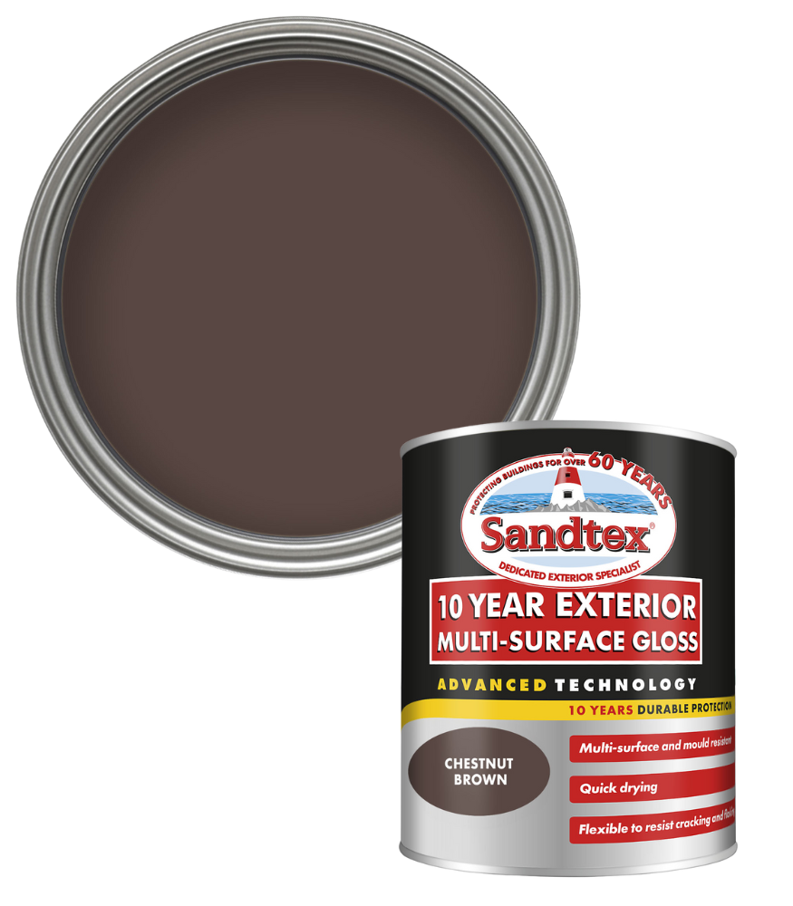 Sandtex 10 Year Exterior Multi Surface Gloss - Chestnut Brown - 750ml