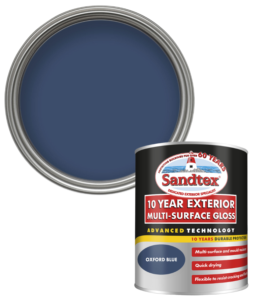 Sandtex 10 Year Exterior Multi Surface Gloss - Oxford Blue - 750ml