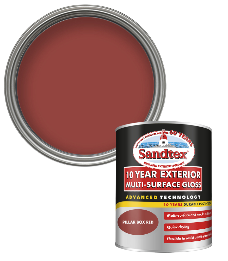 Sandtex 10 Year Exterior Multi Surface Gloss - Pillar Box Red - 750ml