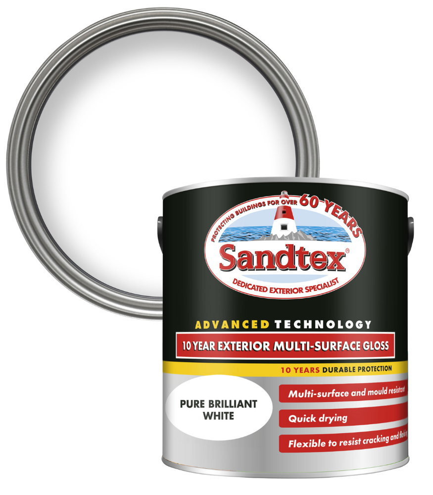 Sandtex 10 Year Exterior Multi Surface Gloss - Brillant White - 2.5L