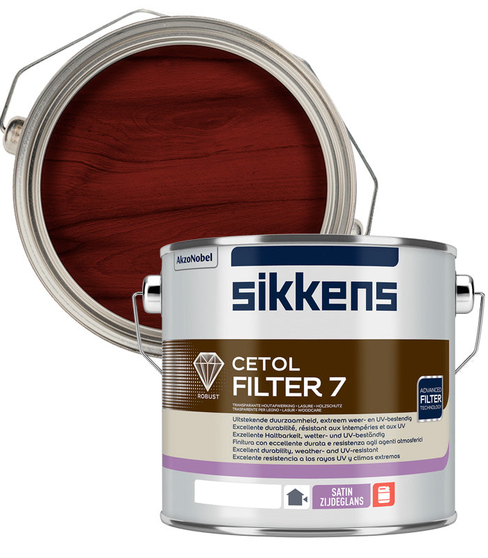 Sikkens Cetol Filter 7 Plus Woodstain Paint - 2.5 Litre - Mahogany (045)