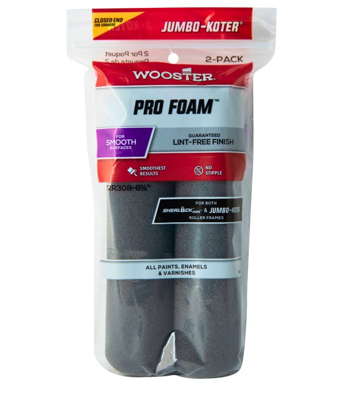 Wooster Jumbo Koter Pro Foam 6.5" Mini Roller Sleeves - Twin Pack