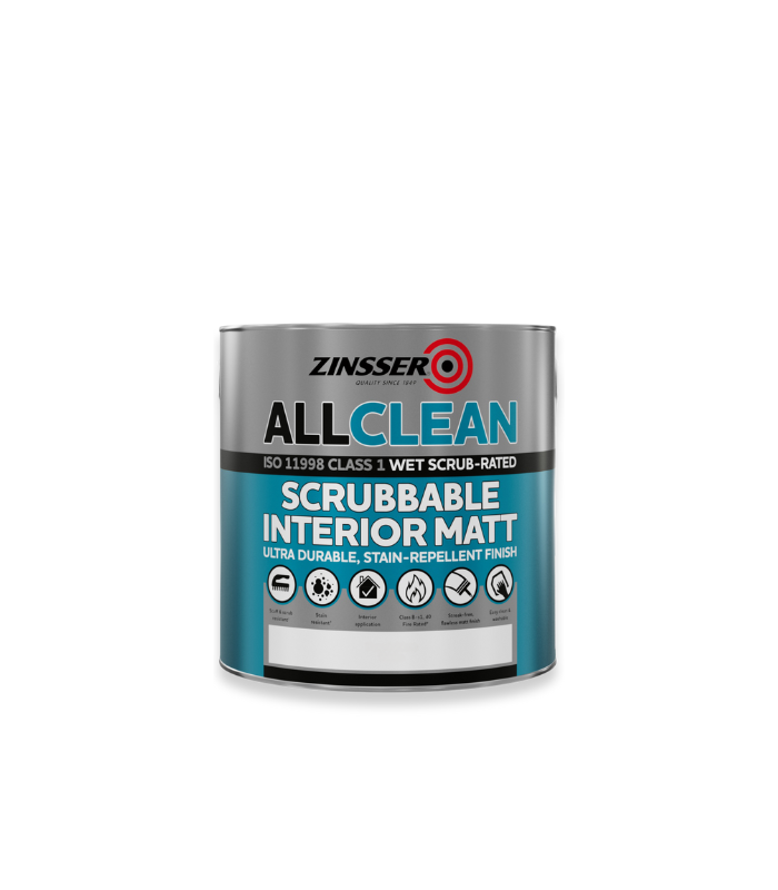Zinsser Scrubbable Interior Matt All Clean - White - 2.5 Litre