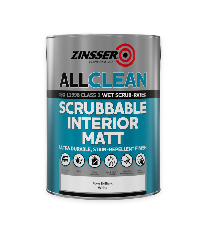 Zinsser Scrubbable Interior Matt All Clean - White - 5 Litre