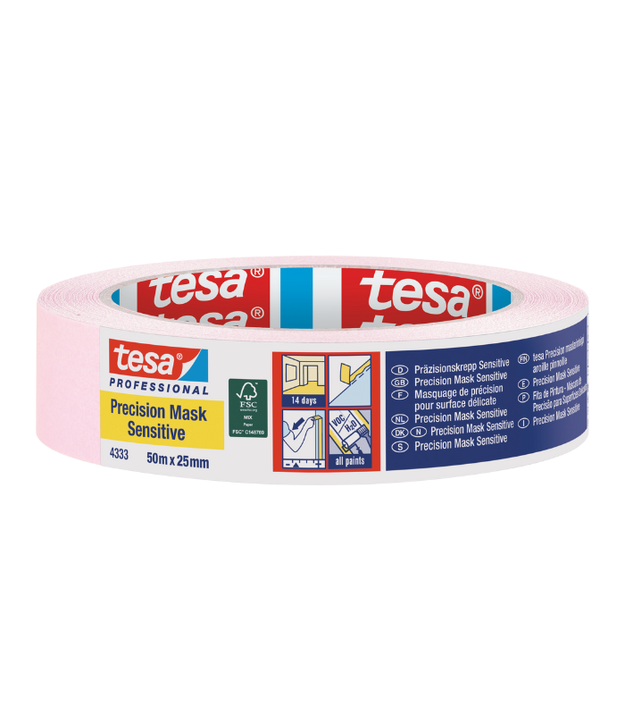 Tesa Precision Masking Tape Sensitive (14 days) Pink - 25mm x 50m