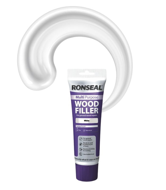 Ronseal Multi Purpose Wood Filler - White - 100g - Tube