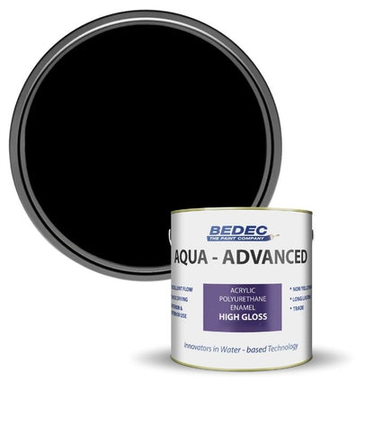 Bedec Aqua Advanced Paint Gloss - Black - 1 Litre