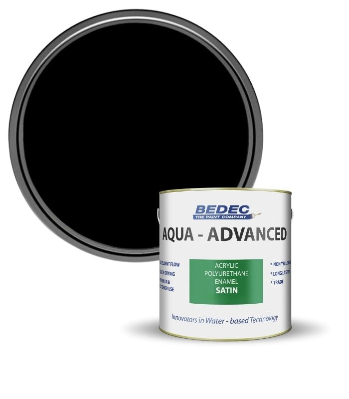 Bedec Aqua Advanced Paint Satin - Black - 1 Litre