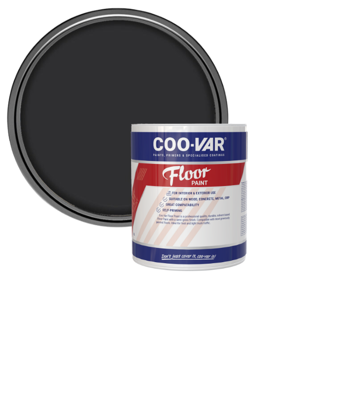 CooVar Floor Paint - Black - 1 Litre