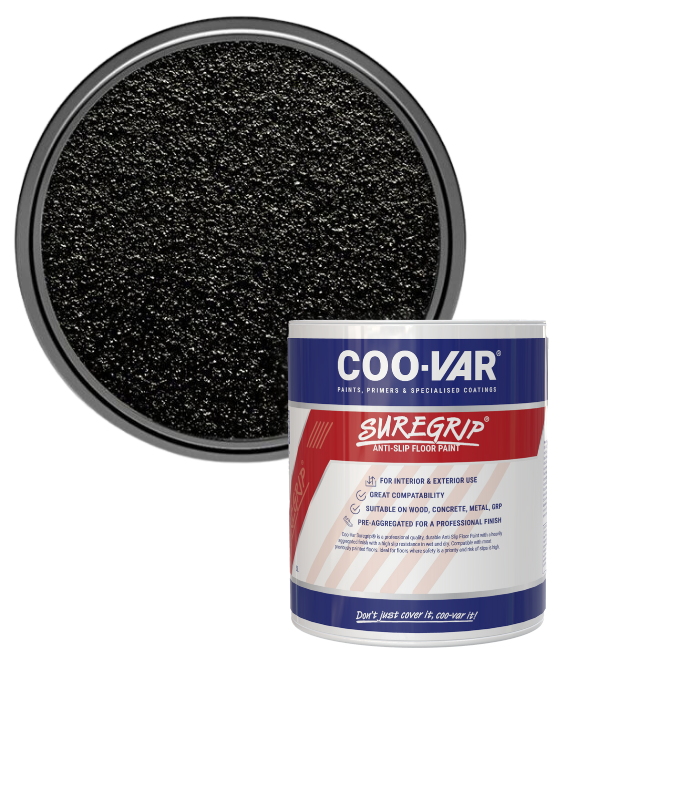 CooVar Suregrip Anti Slip Floor Paint - Black - 1 Litre