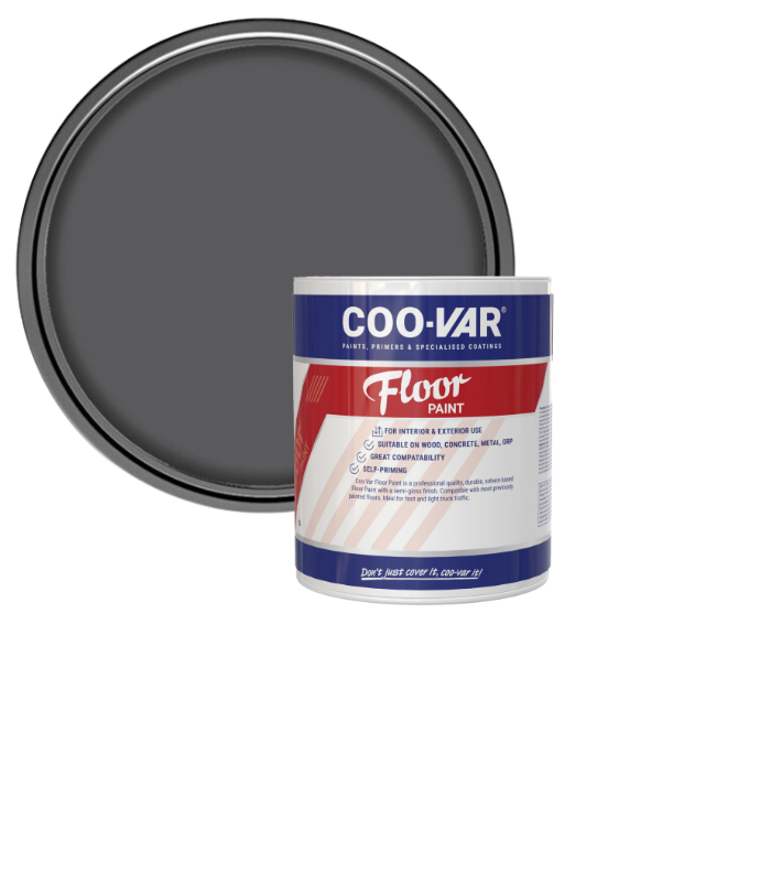 CooVar Floor Paint - Dark Grey - 1 Litre