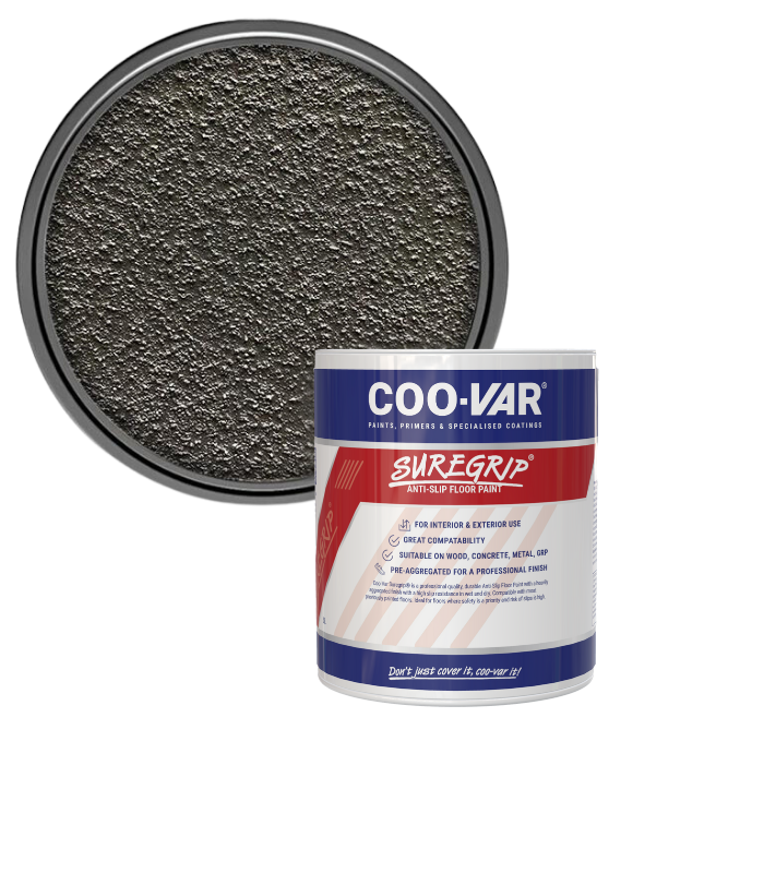 CooVar Suregrip Anti Slip Floor Paint - Grey - 1 Litre