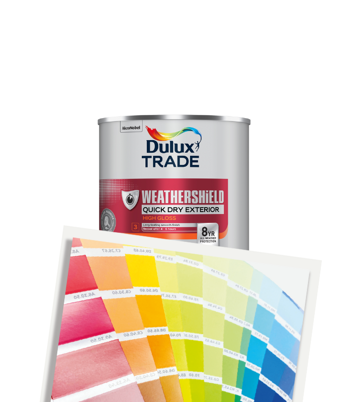 Dulux Trade Weathershield Quick Dry Exterior High Gloss 1L - Tinted Mixed Colour