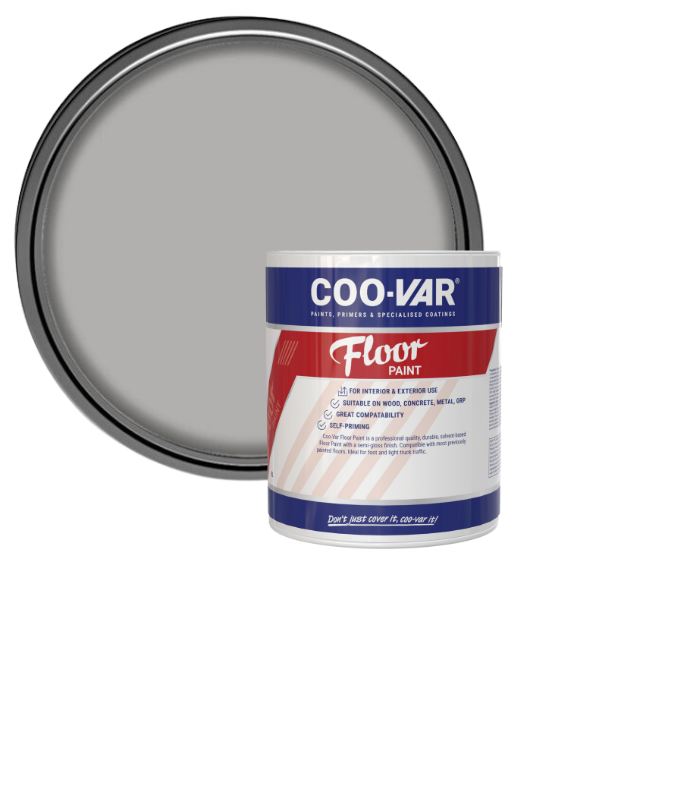 CooVar Floor Paint - Light Grey - 1 Litre