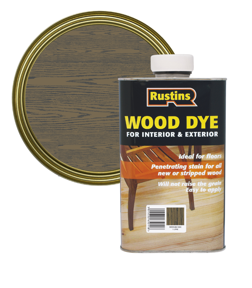 Rustins Wood Dye - Medium Oak - 1 Litre