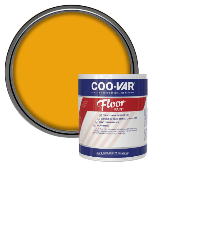 CooVar Floor Paint - Safety Yellow - 1 Litre