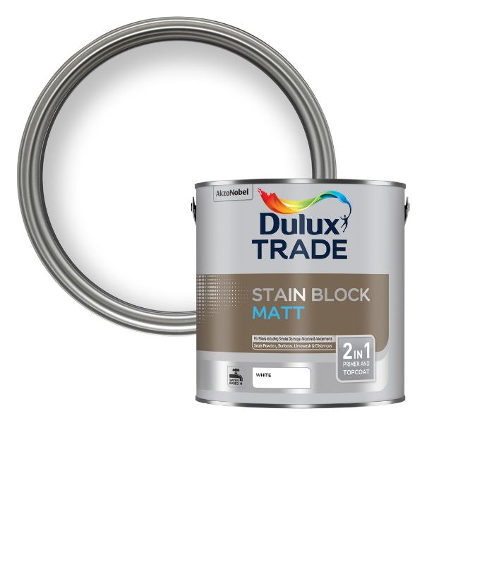 Dulux Trade Stain Block Matt - White - 1L