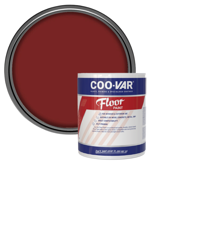 CooVar Floor Paint - Tile Red - 1 Litre