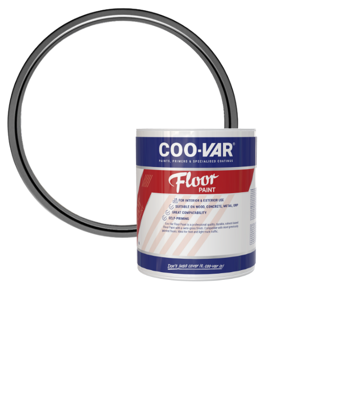 CooVar Floor Paint - White  - 1 Litre