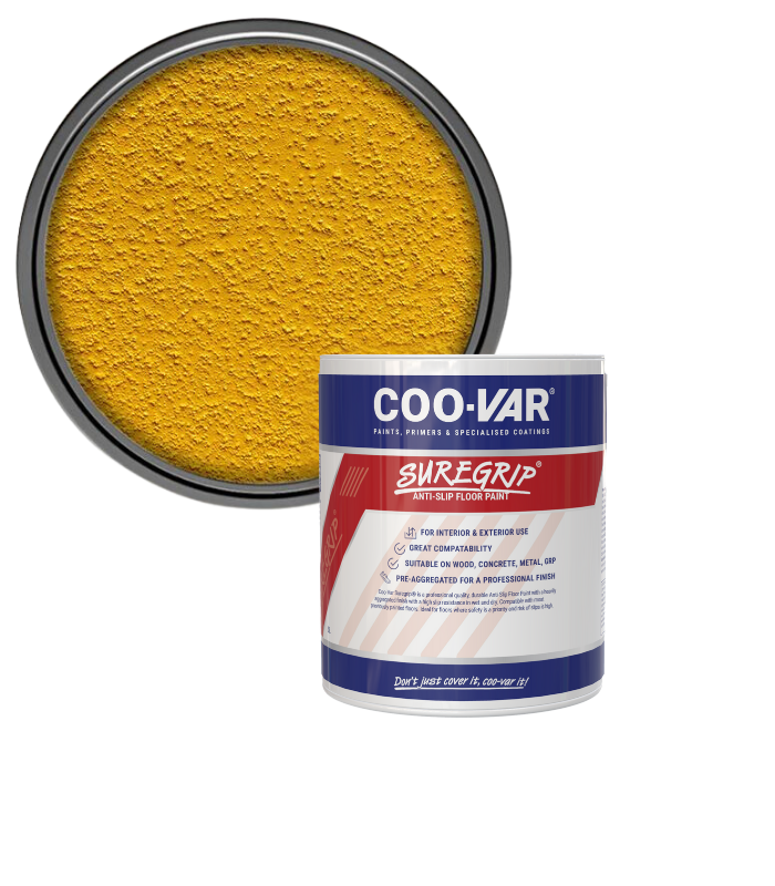 CooVar Suregrip Anti Slip Floor Paint - Yellow - 1 Litre