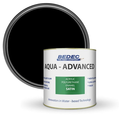 Bedec Aqua Advanced Paint Satin - Black - 2.5 Litre
