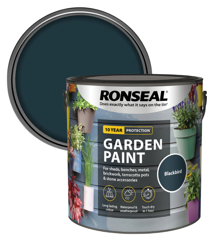 Ronseal Garden Paint - Blackbird - 2.5 Litre