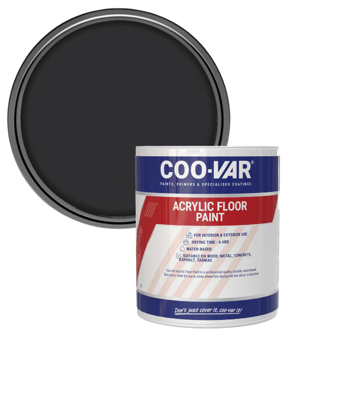 CooVar Acrylic Floor Paint - Black - 2.5 Litre