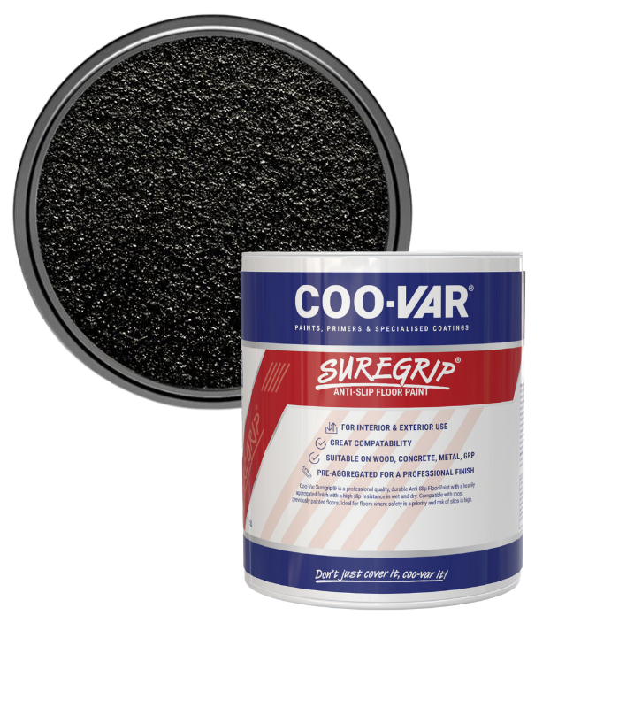 CooVar Suregrip Anti Slip Floor Paint - Black - 2.5 Litre