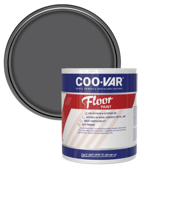 CooVar Floor Paint - Dark Grey - 2.5 Litre