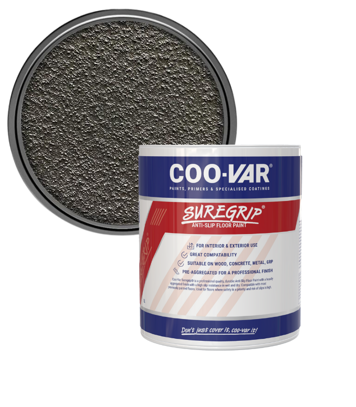 CooVar Suregrip Anti Slip Floor Paint - Grey - 2.5 Litre