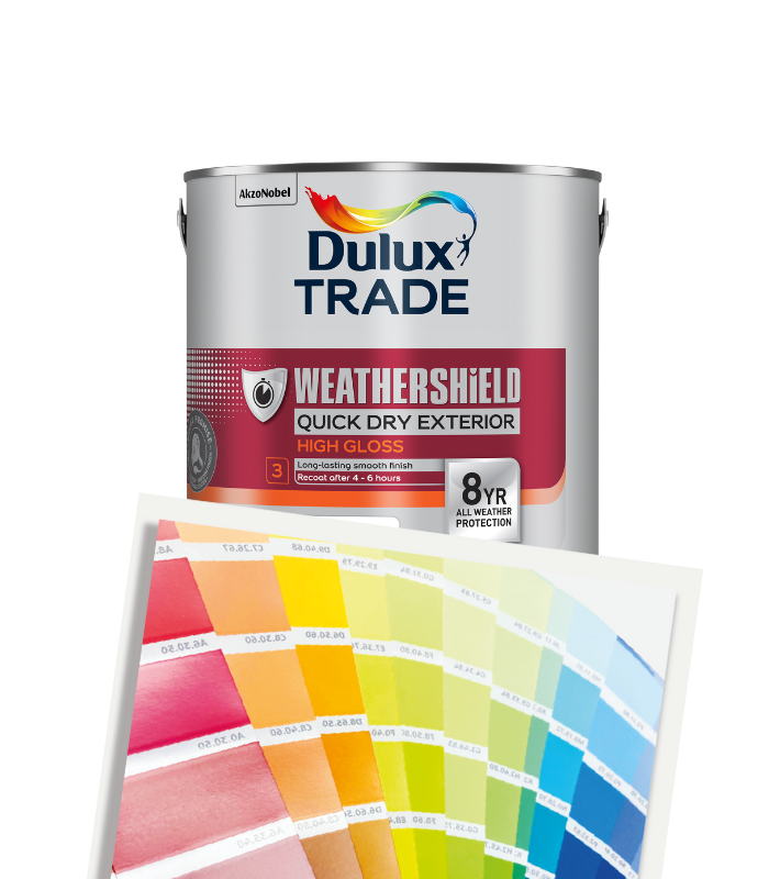 Dulux Trade Weathershield Quick Dry Exterior High Gloss 2.5L - Tinted Mixed Colour